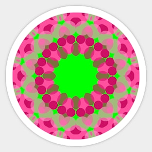 Pink and Peridot Kaleidoscope Style Mandala Sticker